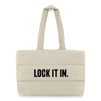 Basketball-Liebhaber-Geschenk – Lock It In - Puffer-Einkaufstasche - Naturweiß - Vorne