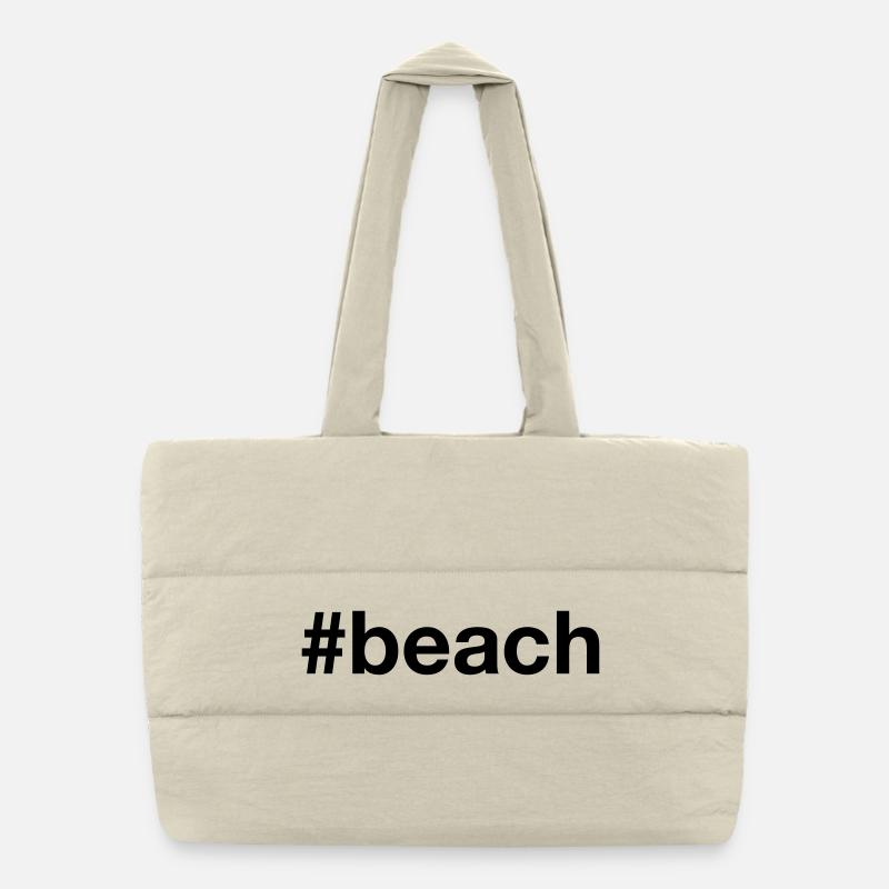 BEACH Hashtag Strand Été Sac shopping matelassé