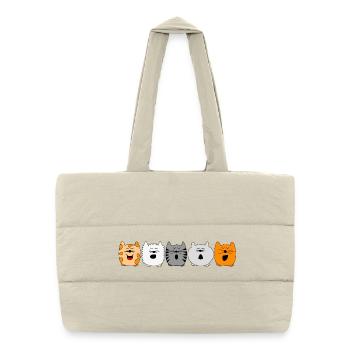 chats chantant - Sac shopping matelassé - blanc naturel - Devant