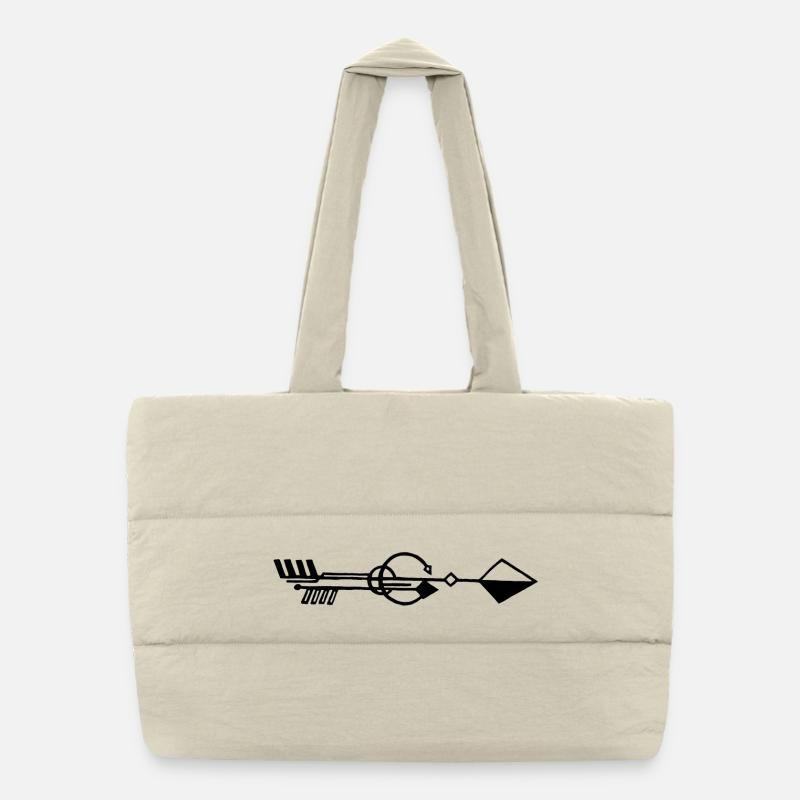 Seltsamer schwarzer Pfeil Puffer-Einkaufstasche