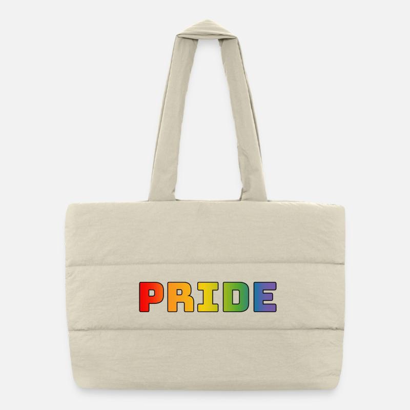 rainbow pride LGBT lgbtqi queer Puffer Shopping Bag
