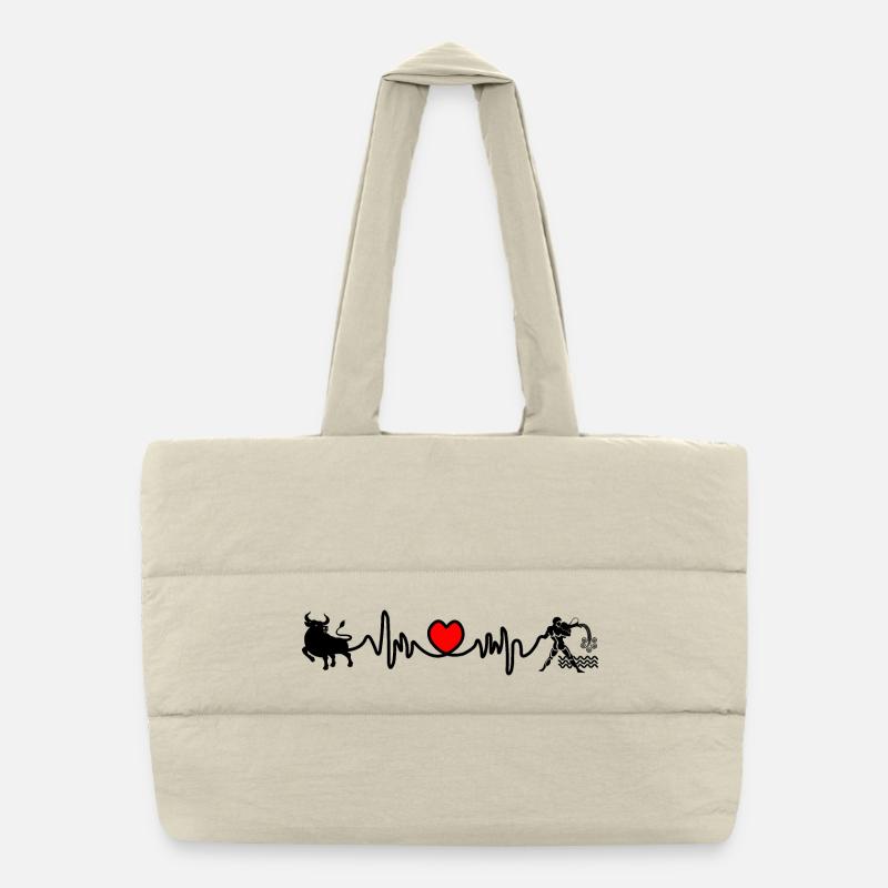 Fréquence cardiaque cardio Taureau Verseau Sac shopping matelassé