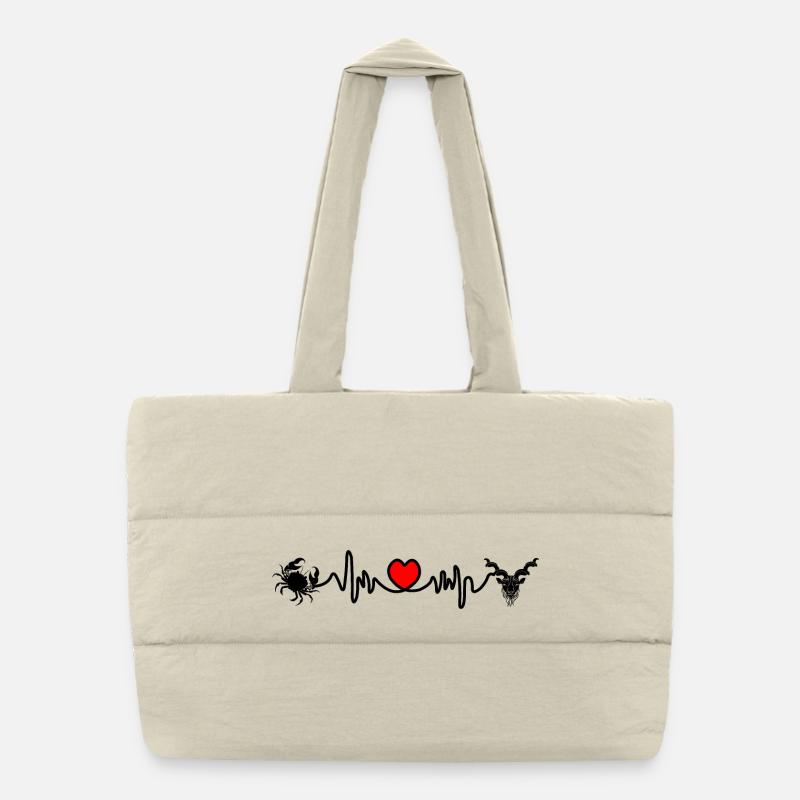 Herzfrequenz Kardio Krebs Steinbock Puffer-Einkaufstasche