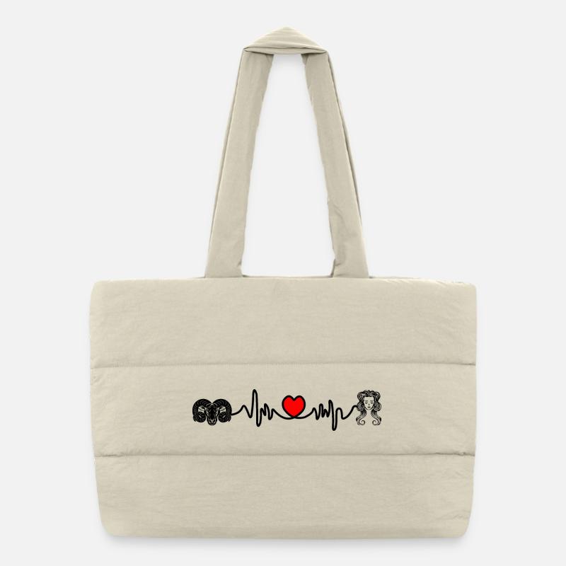 Fréquence cardiaque cardio Bélier Vierge Sac shopping matelassé