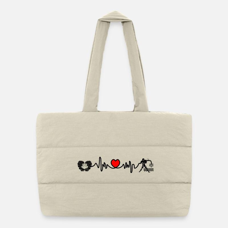 Fréquence cardiaque cardio Gémeaux Verseau Sac shopping matelassé