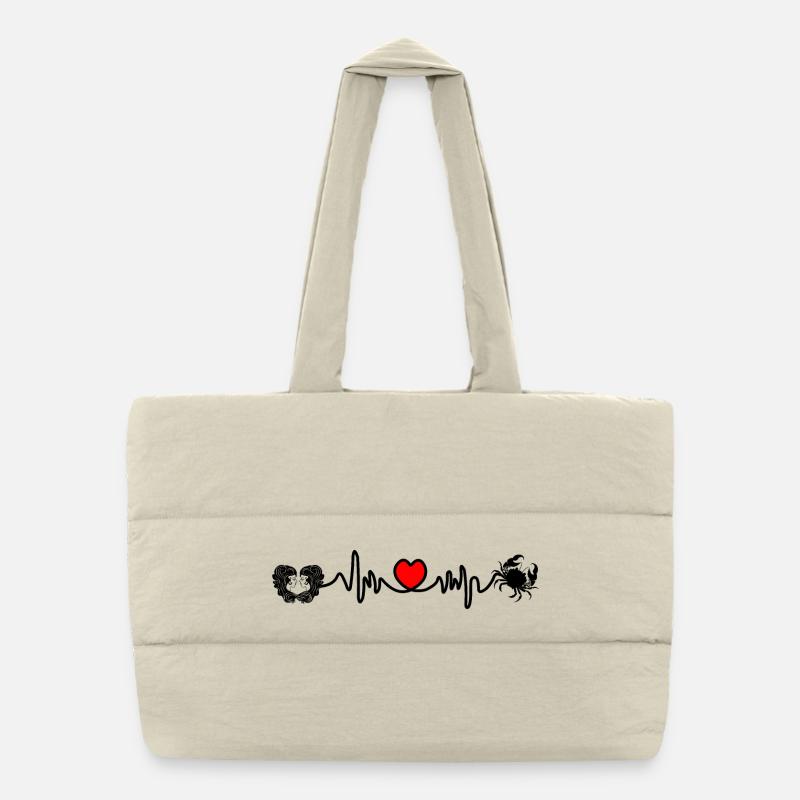 Herzfrequenz Kardio Zwillinge Krebs Puffer-Einkaufstasche
