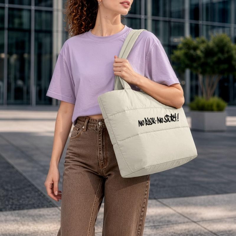 Pas de risque, pas de devise de l’histoire Sac shopping matelassé