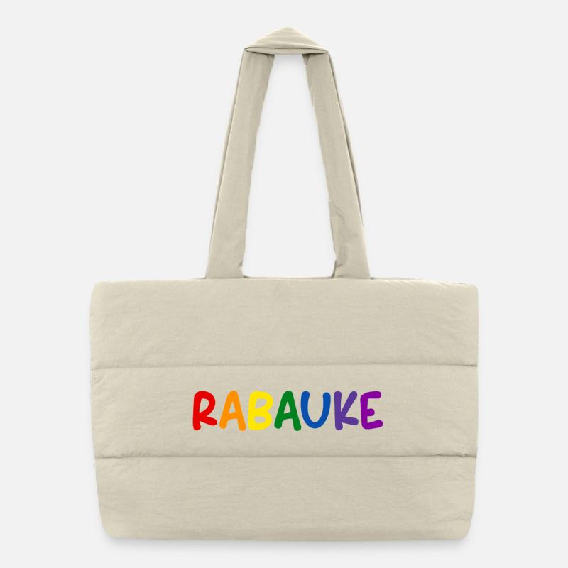 Rascal Colorful Letters Rainbow Puffer Shopping Bag