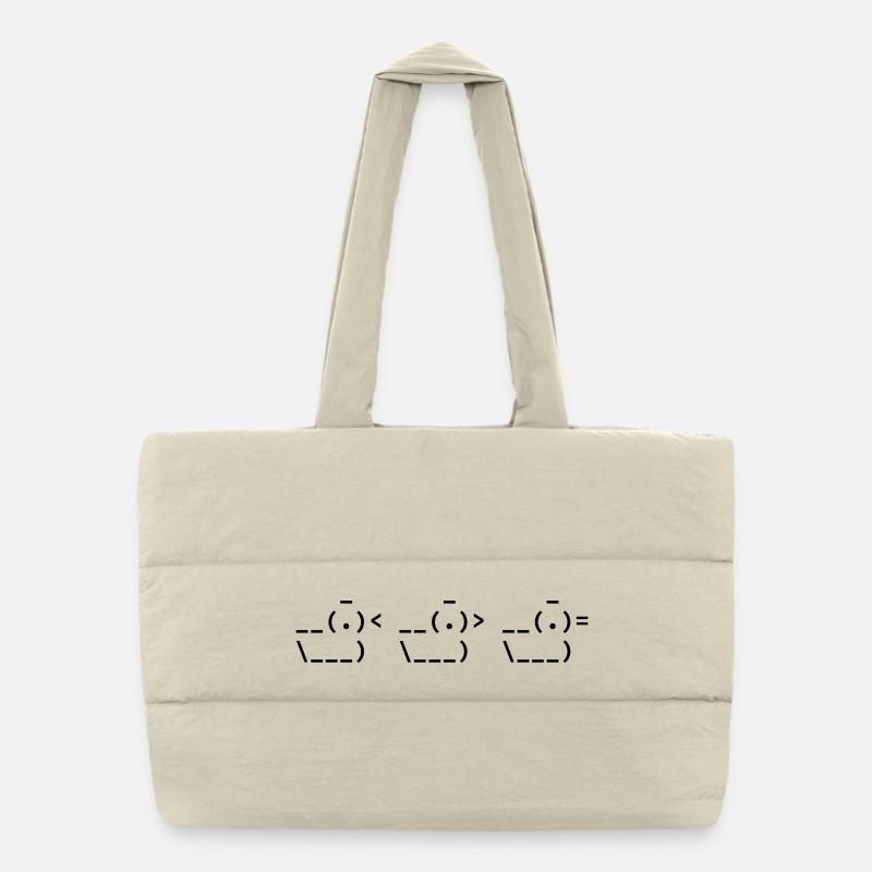 Triple Duck - Ascii Art Puffer Shopping Bag