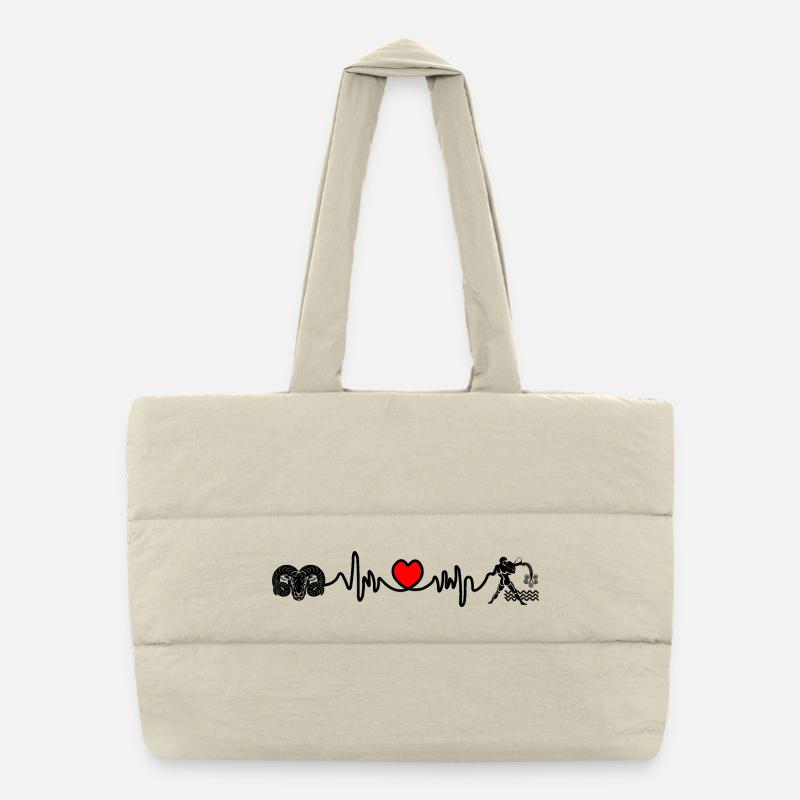 Fréquence cardiaque cardio Bélier Verseau Sac shopping matelassé