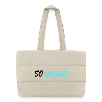 So What print - Puffer Shopping Bag - natural - Front