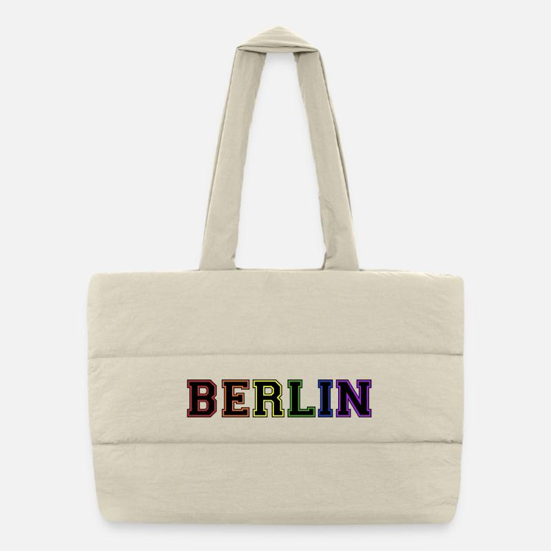 Berlin Varsity Rainbow Puffer-Einkaufstasche