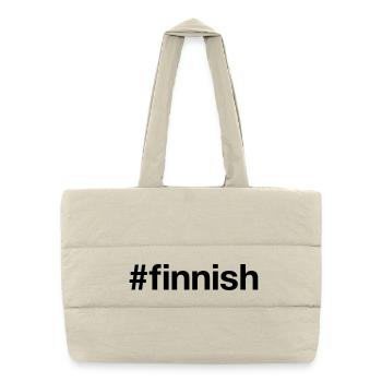 FINNOIS Hashtag Finlande Finnisch Finlande - Sac shopping matelassé - blanc naturel - Devant