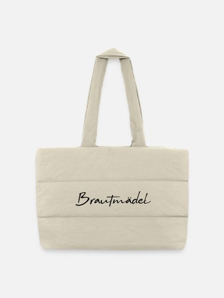 Brautmädel Junggesellinnenabschied - Gesteppte Shopping Bag - Naturweiß
