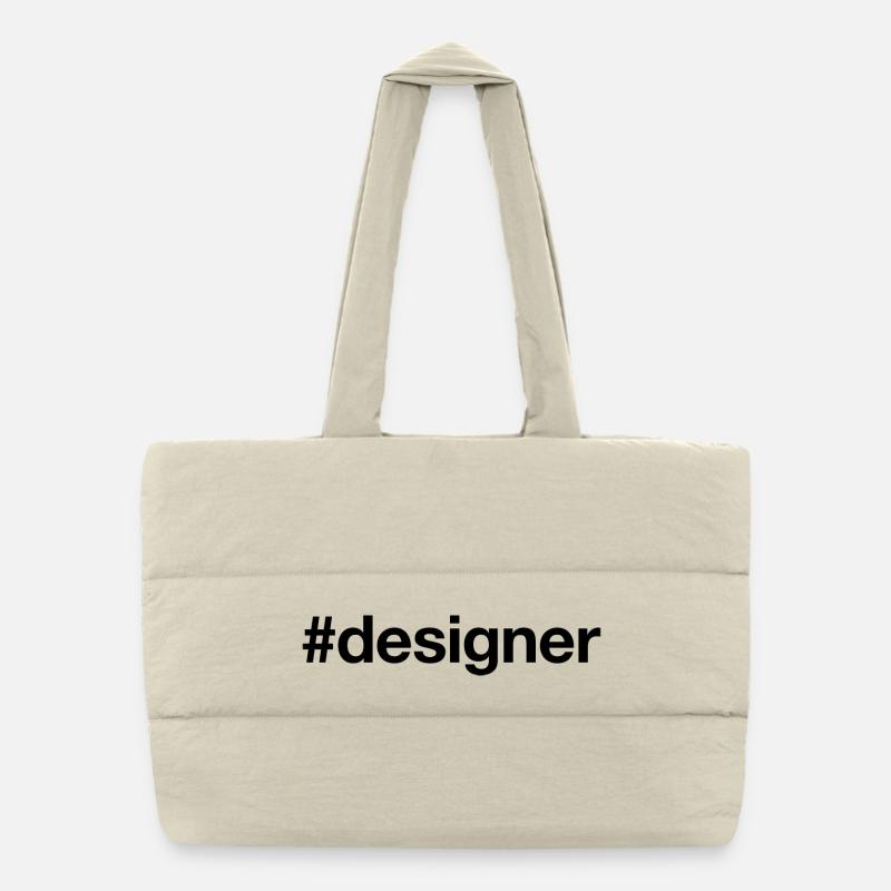 DESIGNER Hashtag Fashion Graphic Creative Puffer Shopping Bag