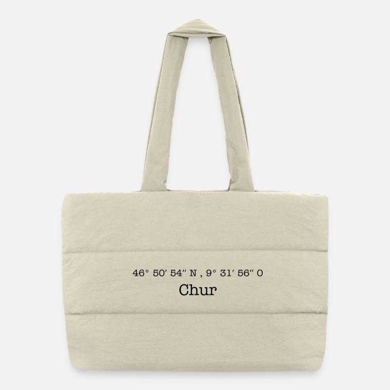 Coordinates: Chur, Graubünden, Switzerland Puffer Shopping Bag