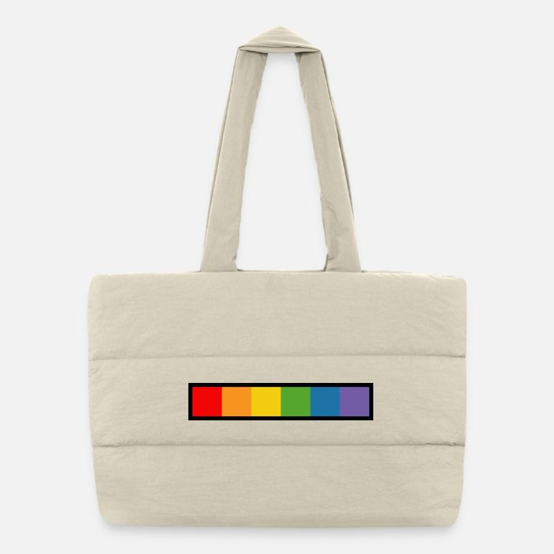 LGBT rainbow black Puffer Shopping Bag