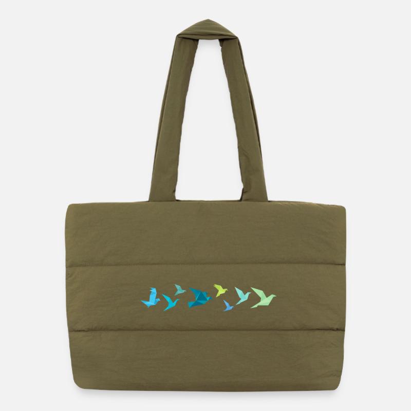 Migration des oiseaux origami Sac shopping matelassé
