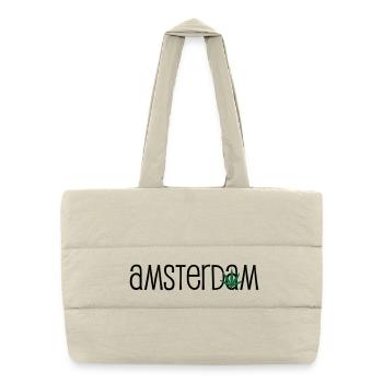 Amsterdam - Cannabis - Weed - Puffer-Einkaufstasche - Naturweiß - Vorne