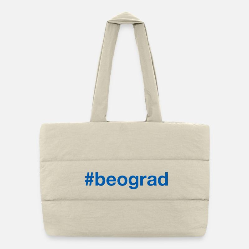 Beograd Belgrade Serbia Serbien Hashtag Puffer-Einkaufstasche