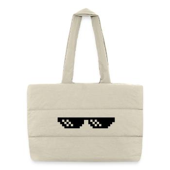 Pixelbrille Deal with it Sonnebrille - Puffer-Einkaufstasche - Naturweiß - Vorne