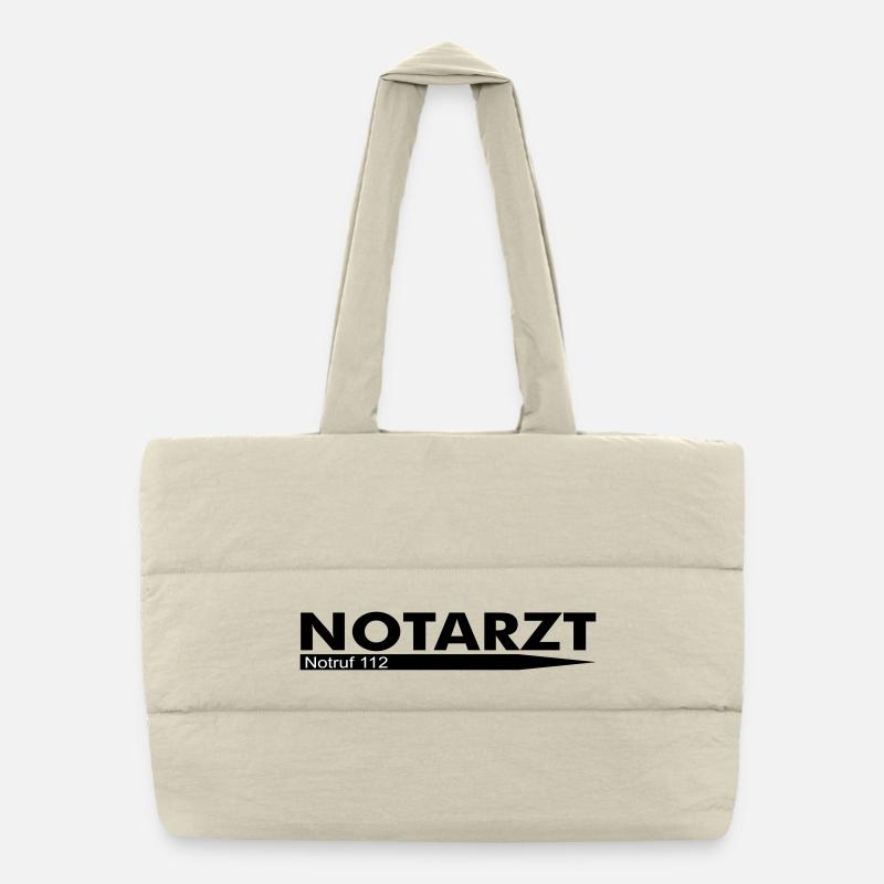 Emergency doctor emergency call 112 Puffer Shopping Bag