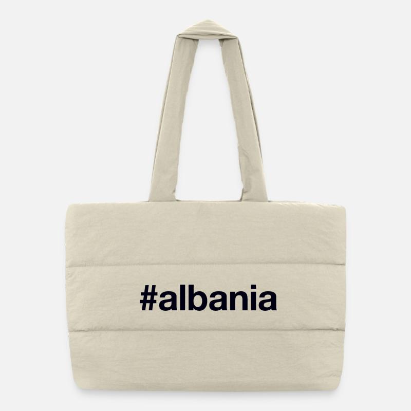 ALBANIA Hashtag Albanien Puffer-Einkaufstasche