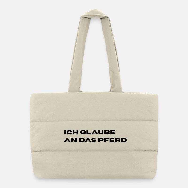 Ich glaube an das Pferd - Puffer-Einkaufstasche - Naturweiß