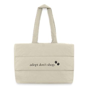 Adoptez ne magasinez pas - Déclaration sur le bien-être animal - Sac shopping matelassé - blanc naturel - Devant