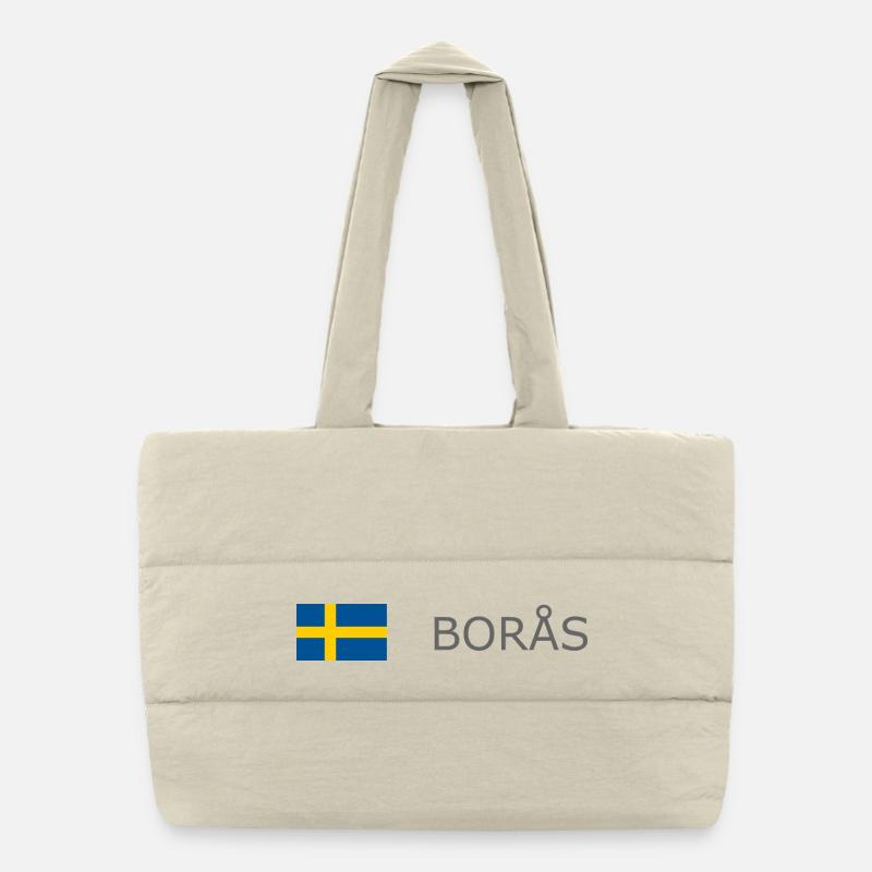 Drapeau de la Suède - Boras - Sverige - Schweden Sac shopping matelassé