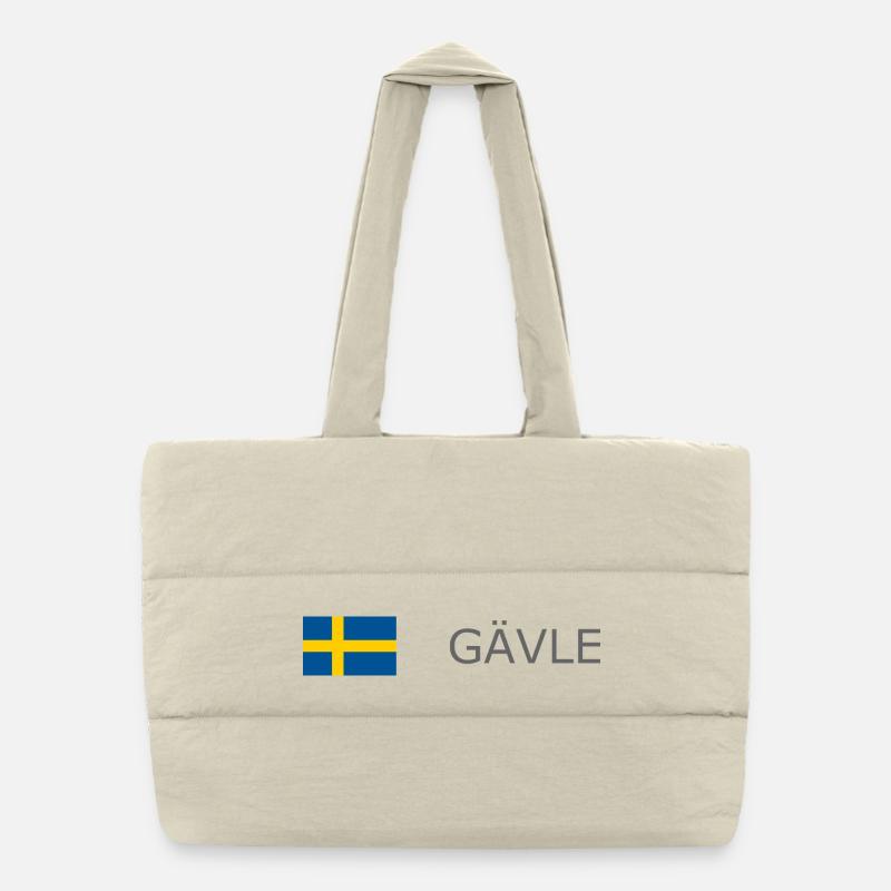 Drapeau de la Suède - Gävle - Sverige - Schweden Sac shopping matelassé
