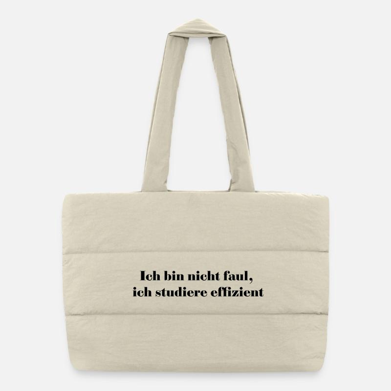 Je ne suis pas paresseux, j’étudie efficacement Sac shopping matelassé