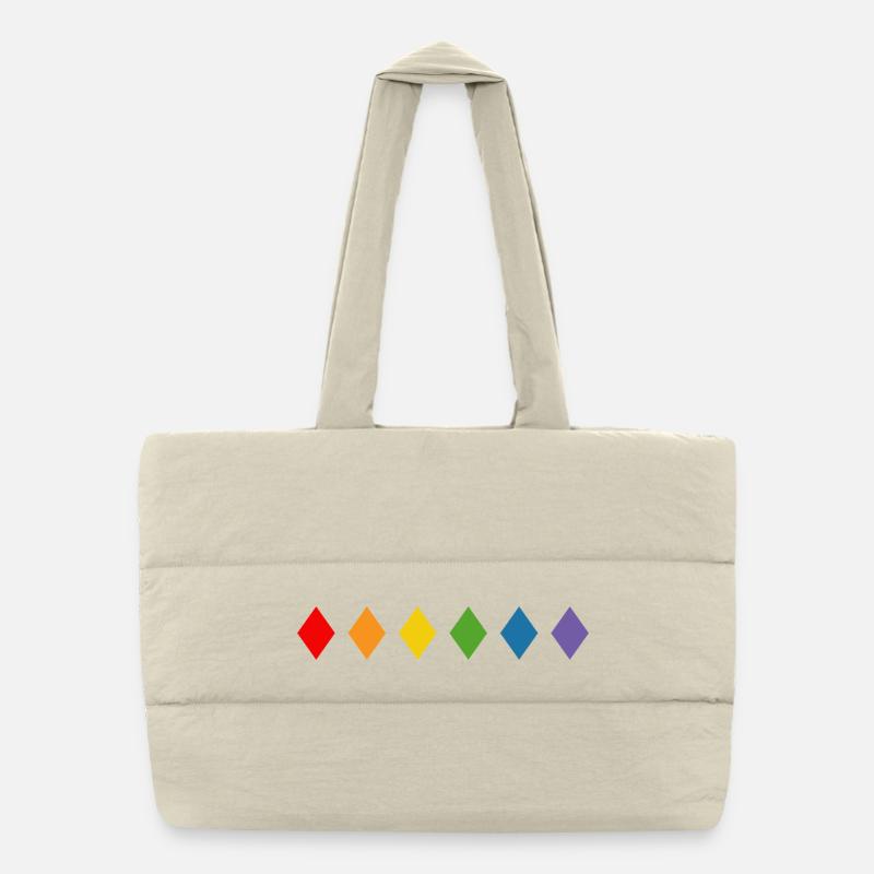 Rainbow Rhombus Puffer Shopping Bag