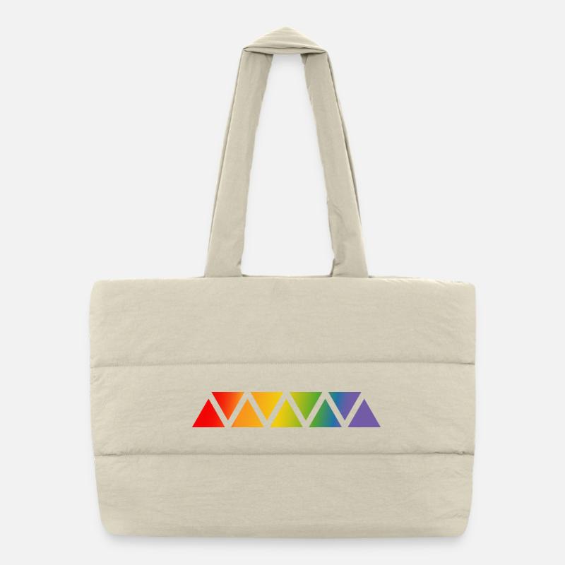 Regenbogen dreieck - Puffer-Einkaufstasche - Naturweiß