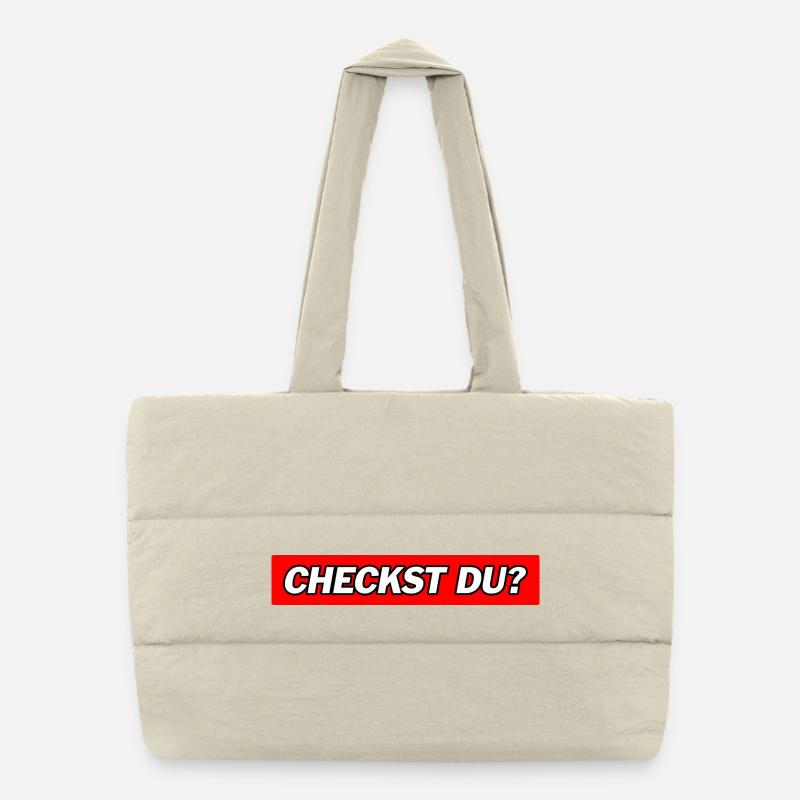 Checkst Du - Funny Memes Puffer-Einkaufstasche