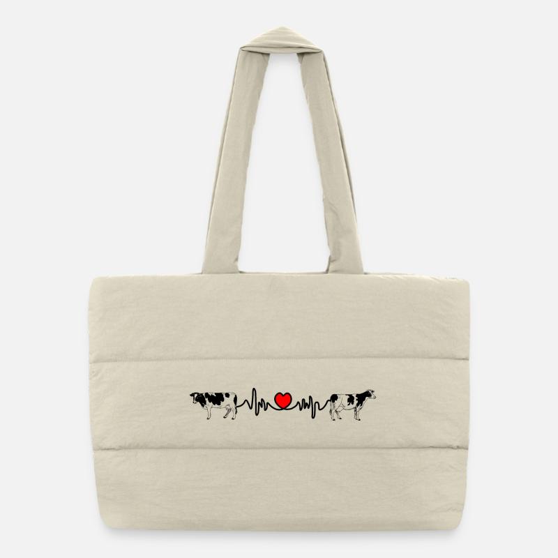 Cardio fréquence cardiaque vaches Sac shopping matelassé