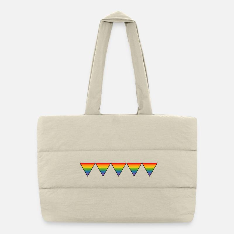 Rainbow LGBTQIA triangles Puffer Shopping Bag