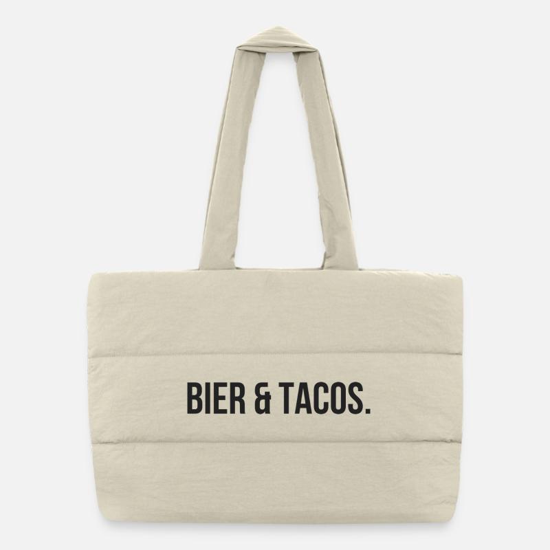 Bier & Tacos - Perfekte Kombination Puffer-Einkaufstasche