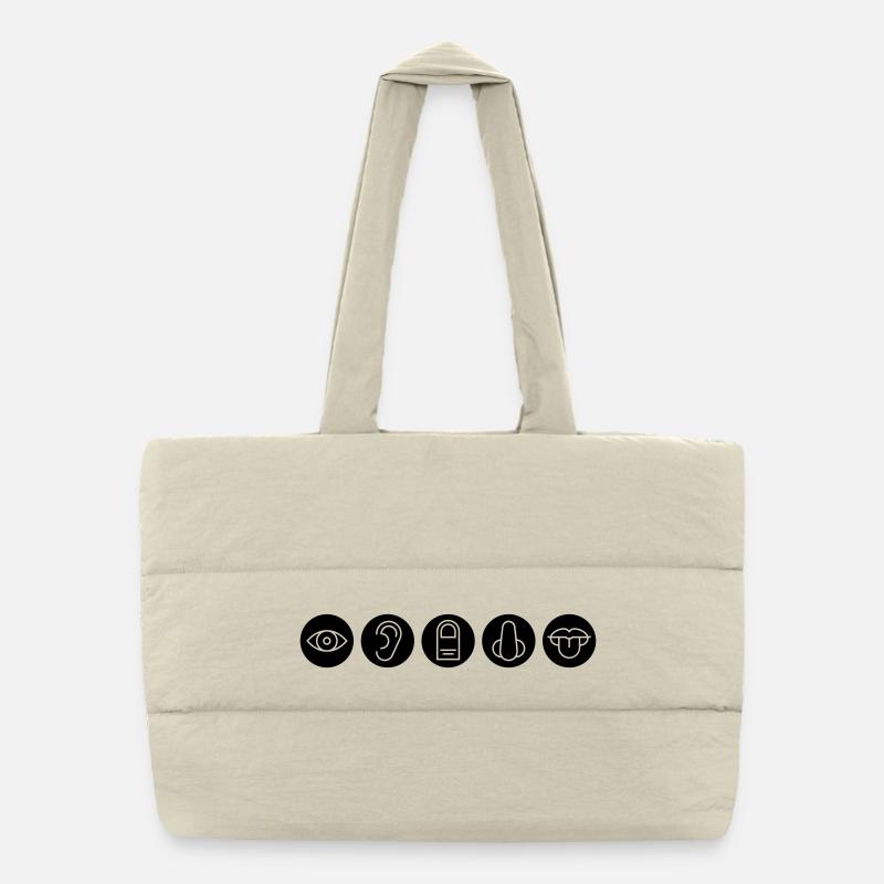 Cinq sens, organes sensoriels Sac shopping matelassé