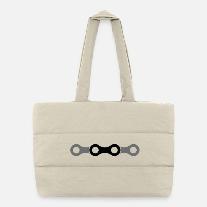 icône de chaîne de vélo Logo de l’icône de chaîne de vélo Sac shopping matelassé