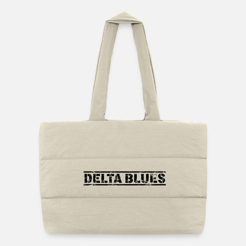 Delta Blues - Puffer Shopping Bag - natural