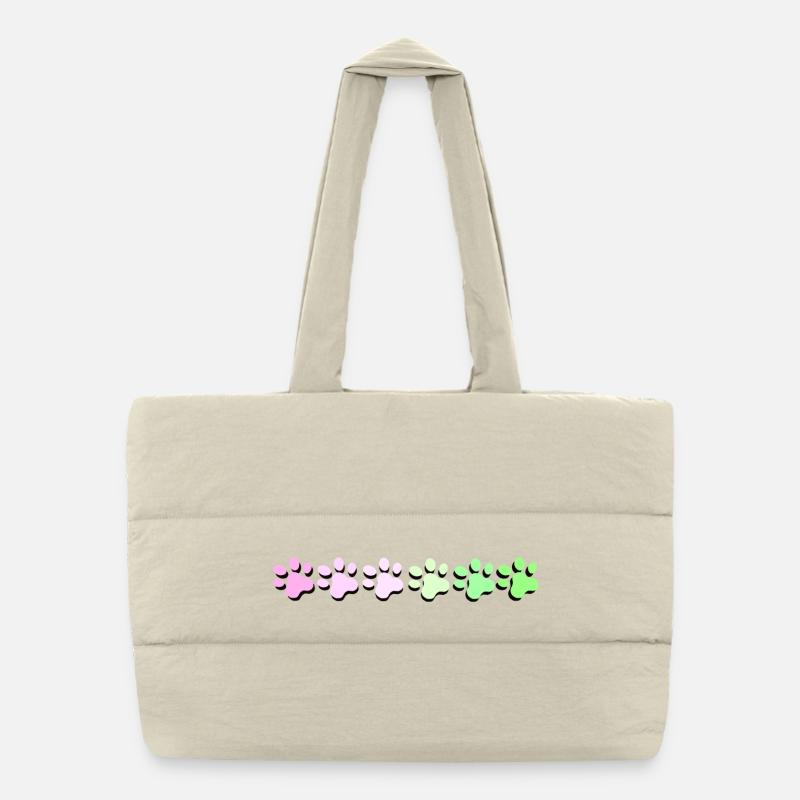Motif d’empreinte de patte coloré Sac shopping matelassé