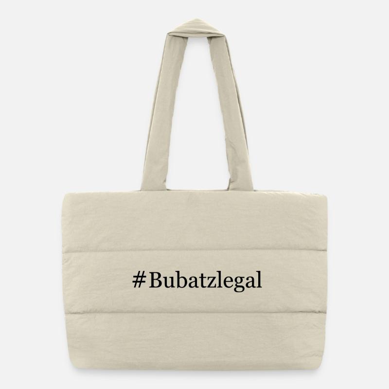 Bubatz Legal - Cannabis Hanf Hashtag Schwarz Puffer-Einkaufstasche