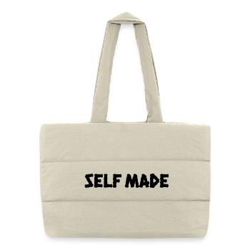 FAIT MAISON. – T-shirt minimaliste streetwear - Sac shopping matelassé - blanc naturel - Devant