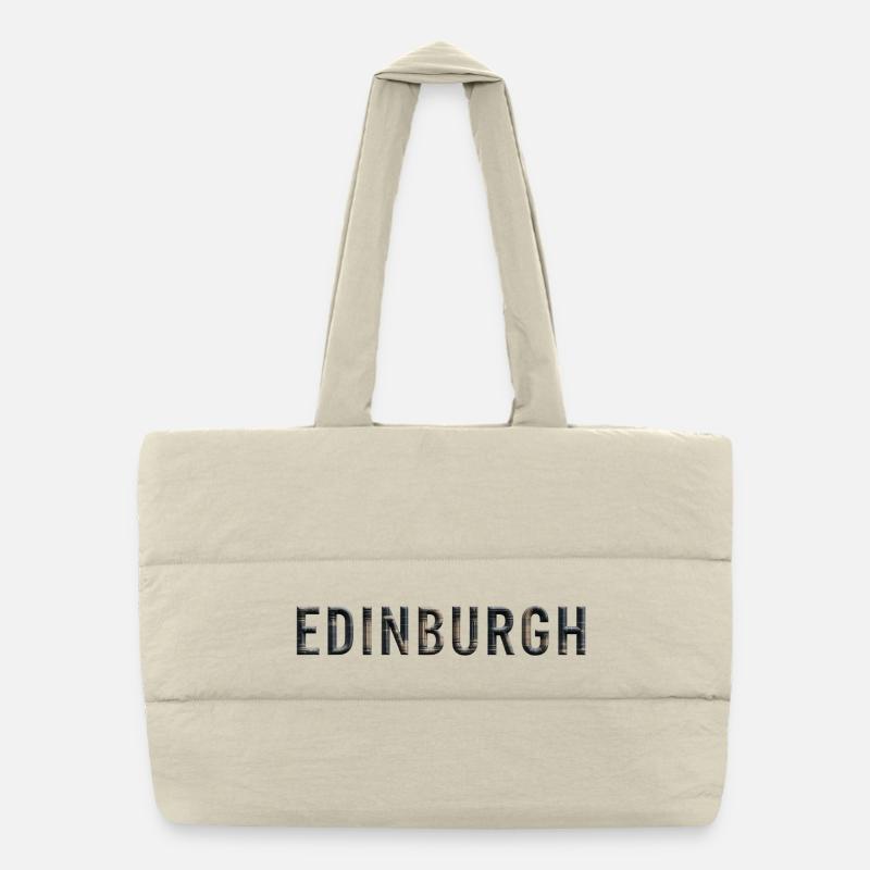 EDINBURGH – Architectural Stone Typography Puffer-Einkaufstasche