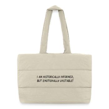 historically emotionally - Puffer-Einkaufstasche - Naturweiß - Vorne