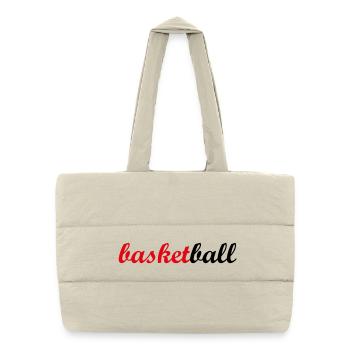 Life is basketball – sport urbain passion énergie  - Sac shopping matelassé - blanc naturel - Devant