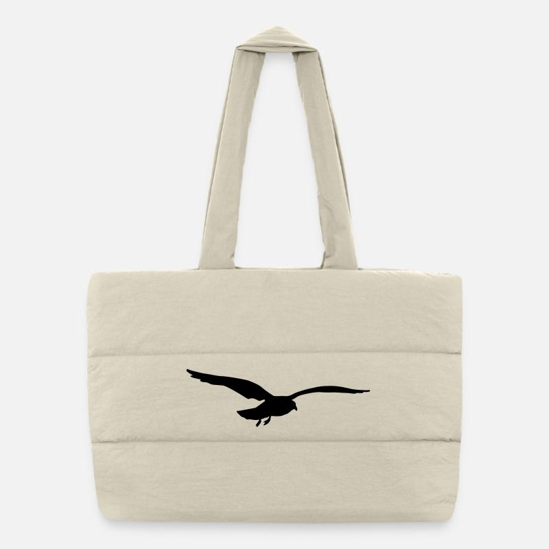 fliegende möwe vogel strand Puffer-Einkaufstasche