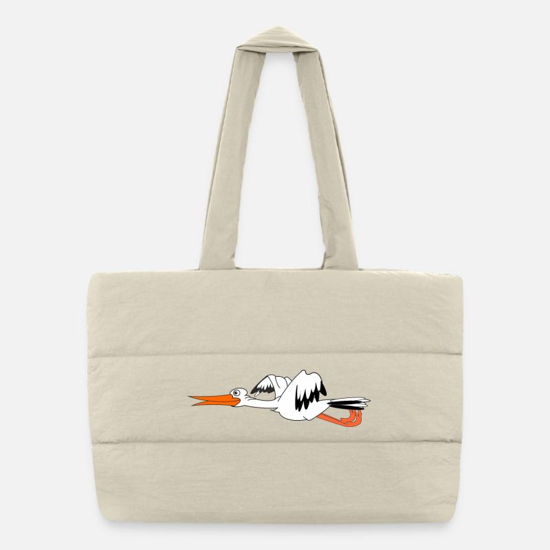 Cigogne en plein vol pour bébé Sac shopping matelassé