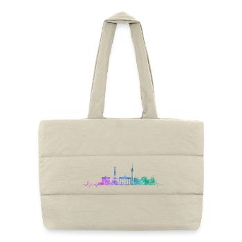 Berlin Skyline - Puffer-Einkaufstasche - Naturweiß - Vorne
